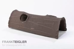 Aquariumkeramik Axolotl Tunnel Mit Fenster 23-25 Cm Schwarz